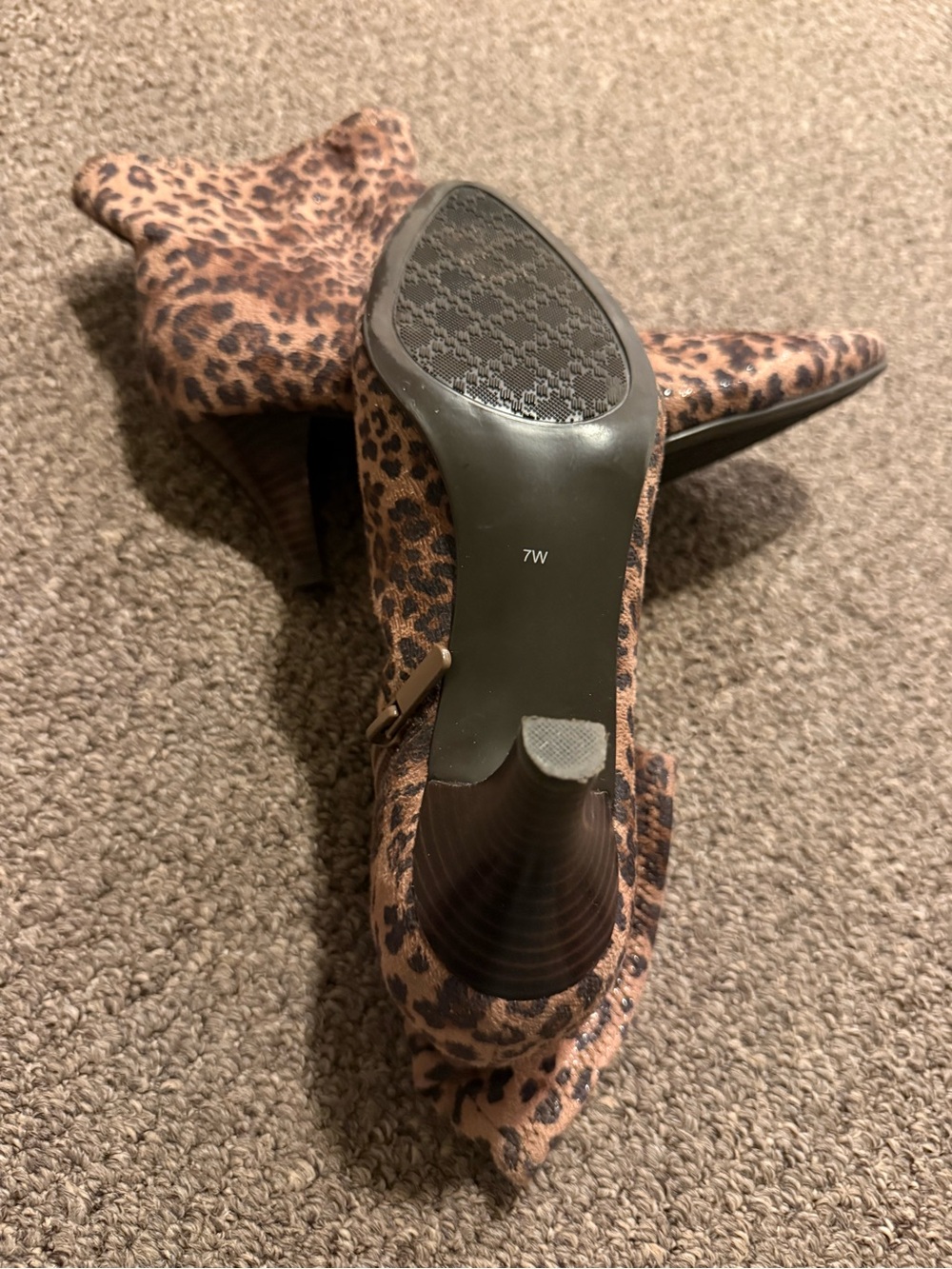 Impo Leopard Print Pointed Toe Heels - Brown & Black